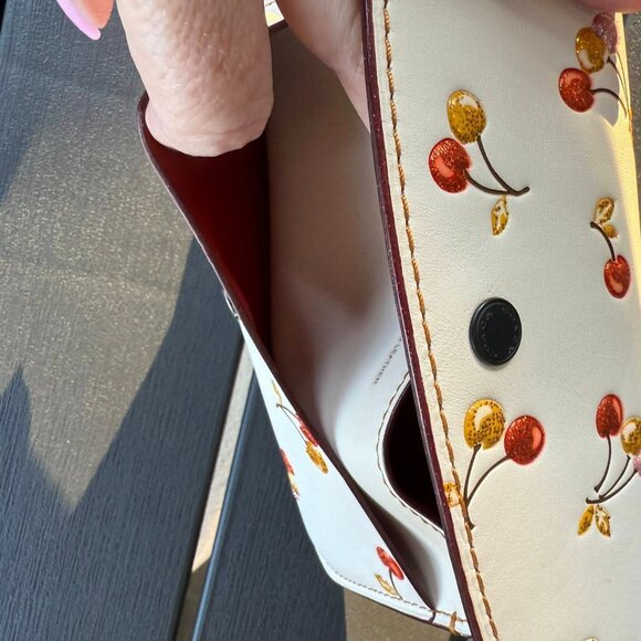 Coach Cherry Sparkle Print Wristlet Clutch NWT - Picture 7 of 10